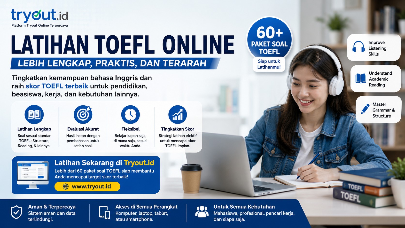 TOEFL Bukan Sekadar Bahasa Inggris: Ukur Kemampuan Anda dengan Latihan TOEFL Online di Tryout.id